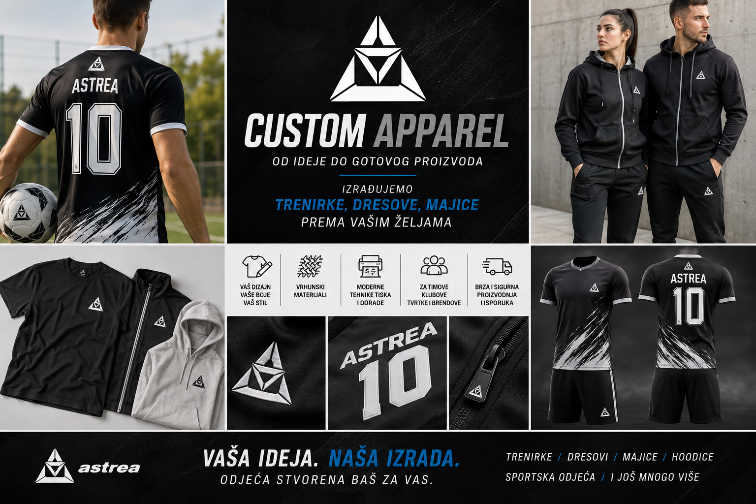 Astrea custom apparel – dresovi, trenirke, majice